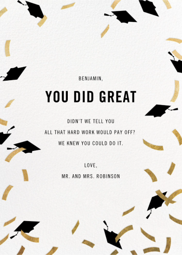 Graduation Caps and Confetti - Graduation Card by Paperless Post