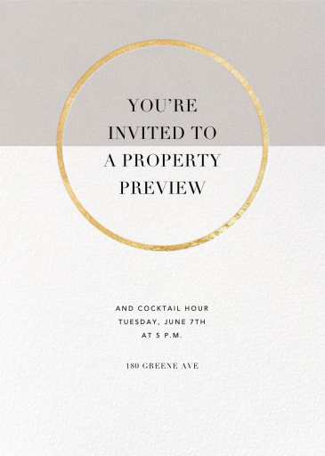 Metallic Circle - Open House Invitation by Paperless Post