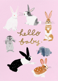 Bunny Babe - Greeting Card by Carolyn Suzuki Studio