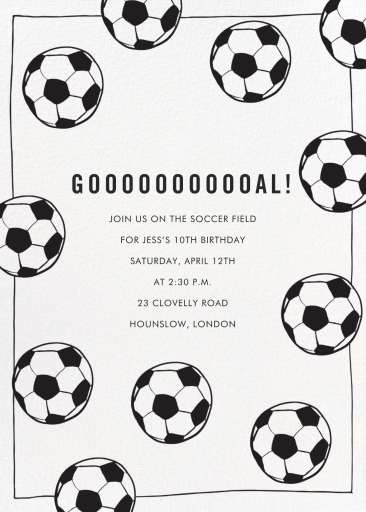 Fútbol - Invitación de cumpleaños de Linda y Harriett