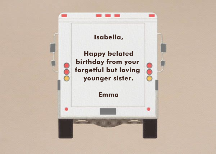 Delivery Truck by Paperless Post - Back