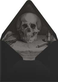 Skeleton Raven Halloween Invitation Envelope