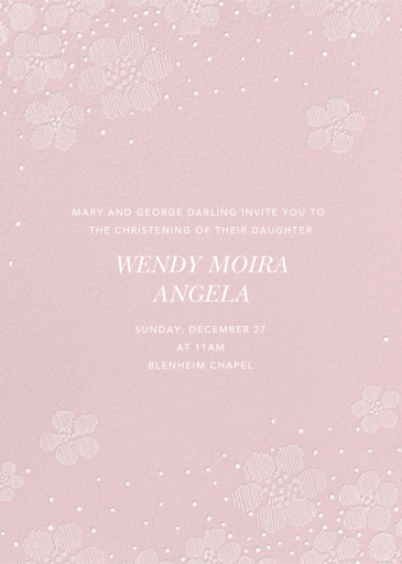 Blossoms on Tulle I Tall - Baptism & Christening Invitation by Oscar de la Renta