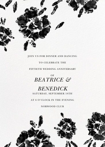 Painterly Blooms (Tall) - Celebration Invitation by Oscar de la Renta