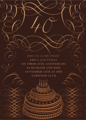 Swirly Celebration - Anniversary Invitation by Bernard Maisner