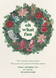 Evergreen Cheer - Christmas Party Invitation by Nathalie Lété