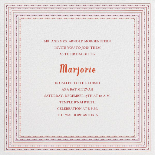 Ribbons for Baby - Bar & Bat Mitzvah Invitation by Mr. Boddington's Studio