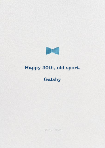 Trappings of a Gent - Birthday Card by Jonathan Adler - Back