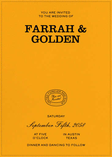 Sunny Gold - Invitation by Few & Fahr Studio