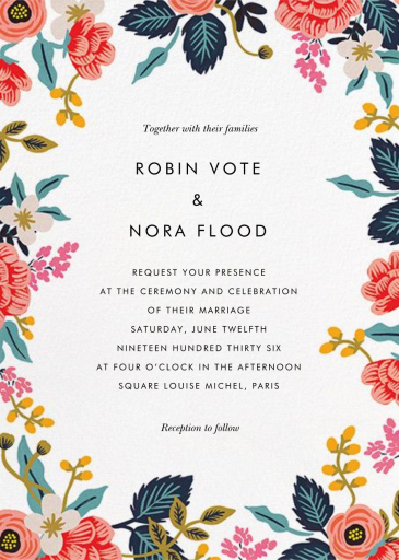 Birch Monarch Photo (Tall) - Wedding Invitation by Rifle Paper Co. - Back