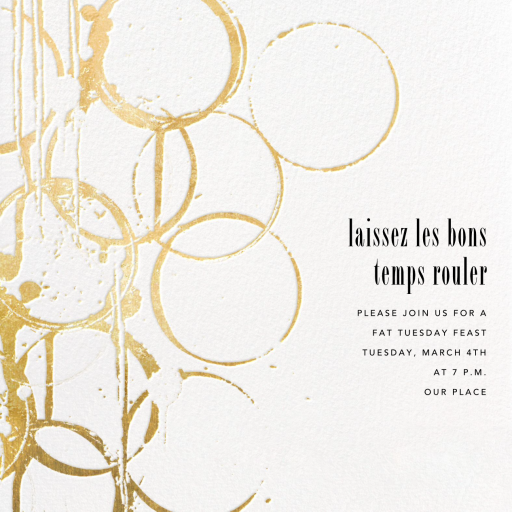 Metallic Circles Watermark - Mardi Gras Invitation by Kelly Wearstler