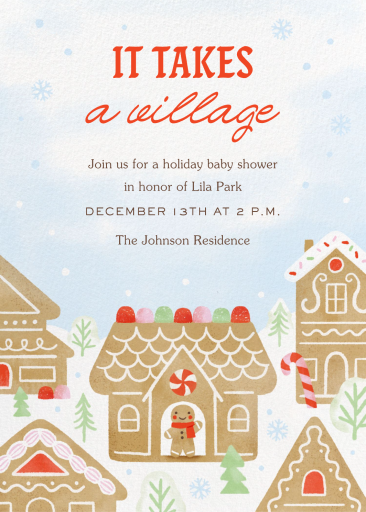 Gingerbread Village Invitation