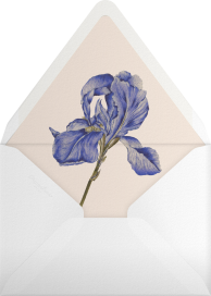 Einladungsumschlag mit lavendel- und blau-floralem Rahmen