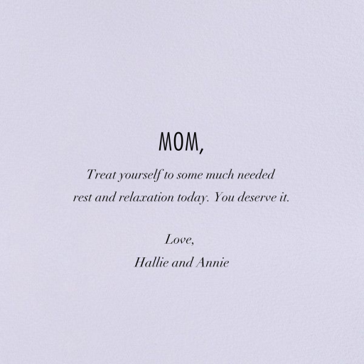 Floret (Photo) - Mother's Day Card by Kelly Wearstler - Back