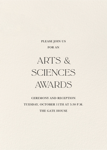 Cream - Awards Ceremony Invitation by Paperless Post