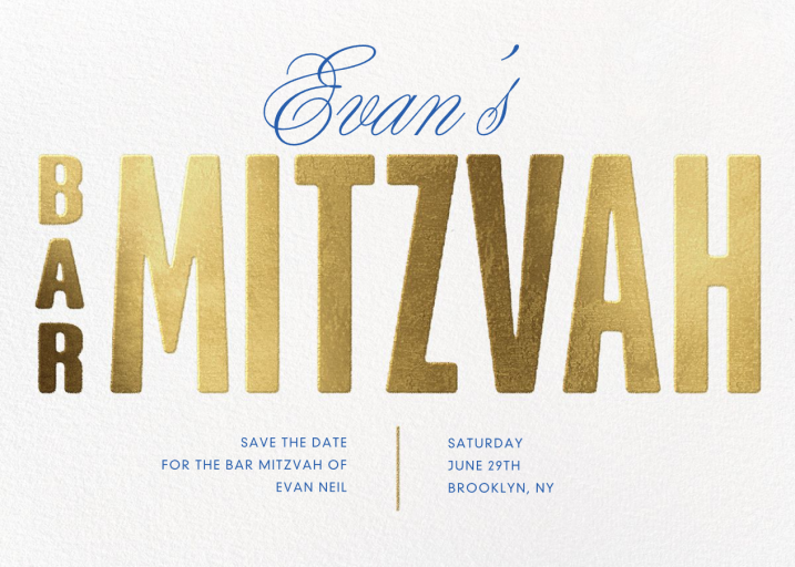 New Classic - Bar & Bat Mitzvah Save the Date by Paperless Post