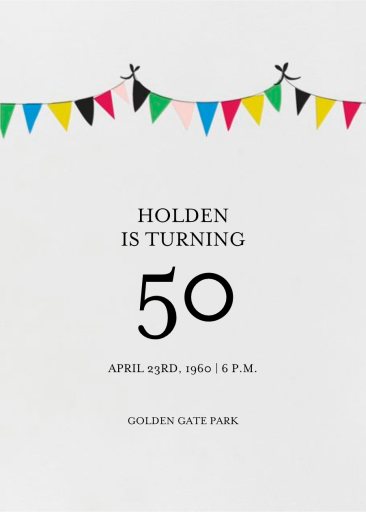 Ticker Tape - 50th Birthday Invitation by Mr. Boddington's Studio