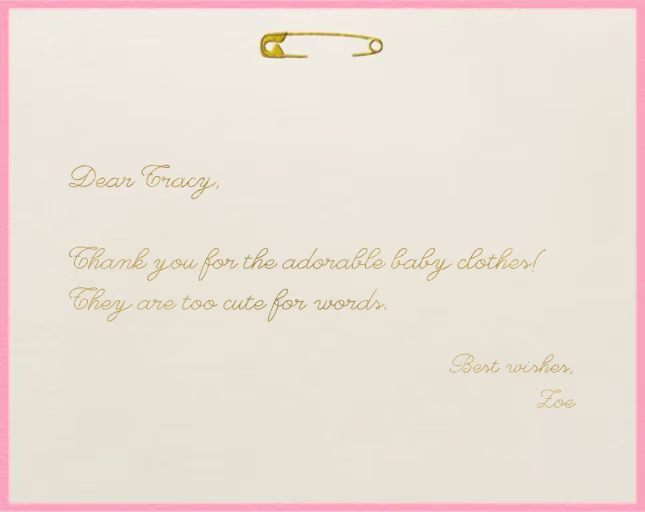 Diaper Pin - Thank You Card by Paperless Post