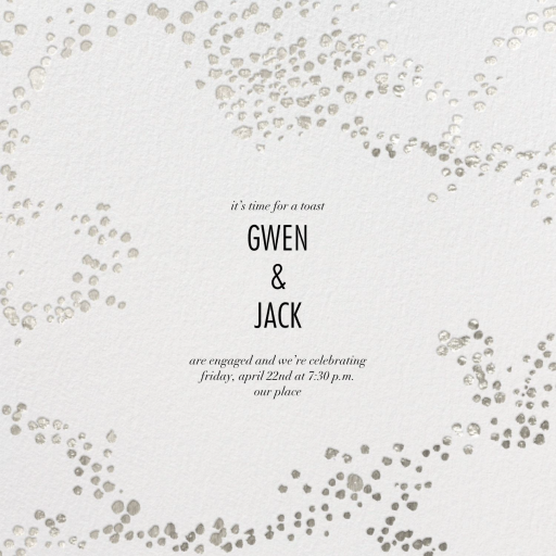 Metallic Paint Splatter - Engagement Party Invitation by Kelly Wearstler