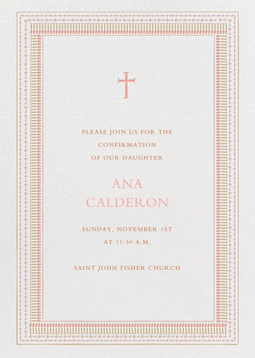 Our Baby's Big Day - Confirmation Invitation by Mr. Boddington's Studio
