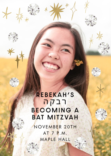 Sparkle and Shine - Bar & Bat Mitzvah Invitation by Carolyn Suzuki Studio