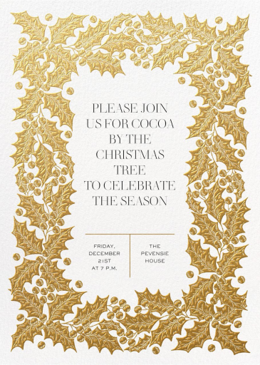 Classic Holly - Christmas Party Invitation by Paperless Post