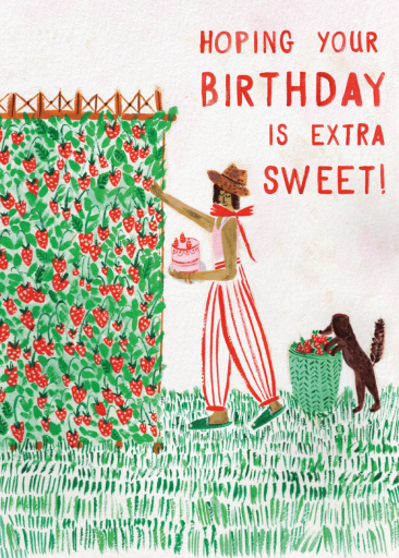 Strawberry Serendipity - Greeting Card by mr-boddingtons-studio