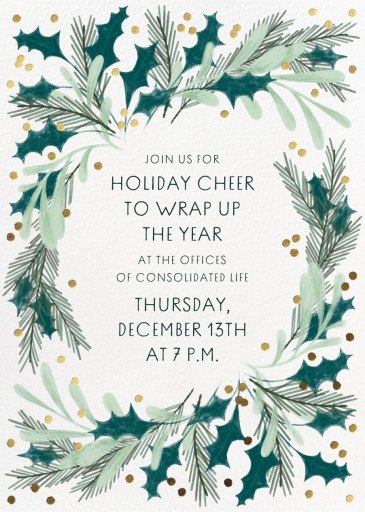 Loose Wreath - Corporate Holiday Party Invitation by Paperless Post