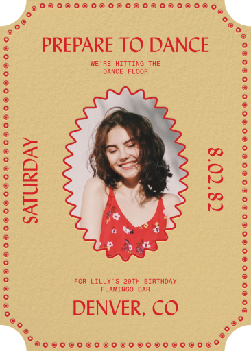 «Ticket to Love» - Invitación de cumpleaños de Few & Fahr Studio