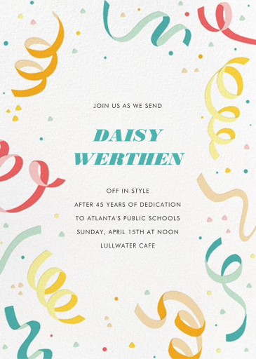 Confetti and Streamers - Invitation by Paperless Post