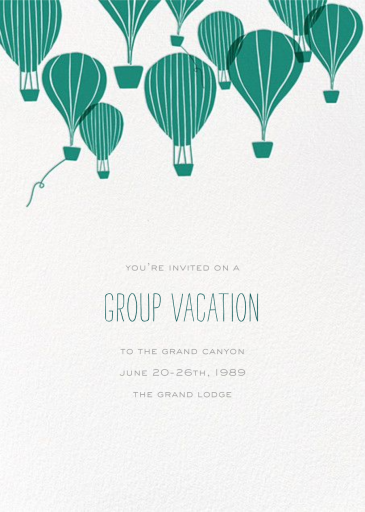 Hot Air Balloon Cluster - Vacation Invitation by Paperless Post
