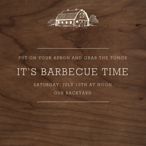 Wood Grain Dark - Summer Party Invitation by Paperless Post