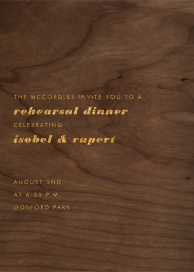 Wood Grain Dark - Rehearsal Dinner Invitation by Paperless Post