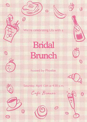 Rosy Gingham - Bridal Shower Invitation by Paperless Post
