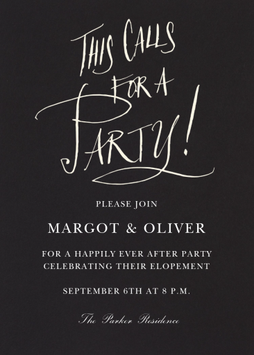 Momentous Occasion - Elopement Party Invitation by Stephanie Fishwick