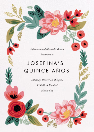 Woven Wildflowers - Quinceañera Invitation by Rifle Paper Co.