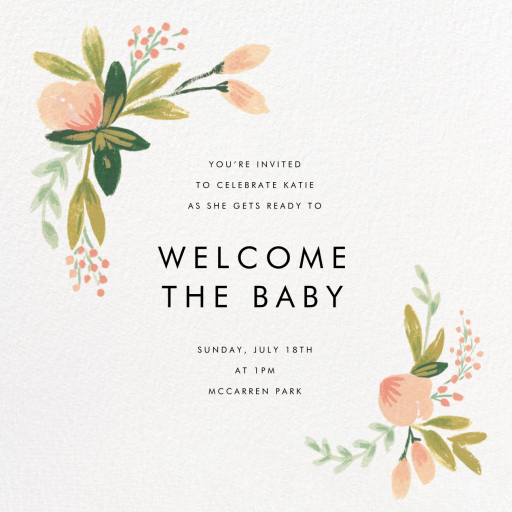 Peach Posies - Baby Shower Invitation by Rifle Paper Co.