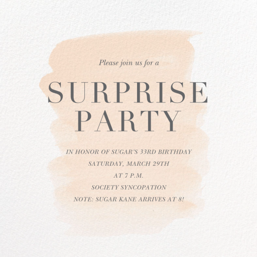 Basic Brushstroke - Birthday Invitation by Sugar Paper