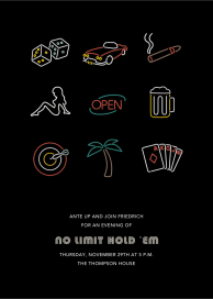 Neon Lights - Casino Party Invitation by Paperless Post