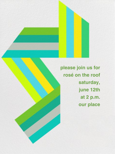 Supergraphic Ribbon - Green - Summer Party Invitation by Paperless Post