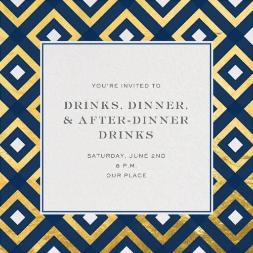 Gold Diamond Tile - Cocktail Party Invitation by Jonathan Adler