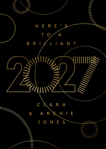 Abstract Gold New Year's 2024 Card