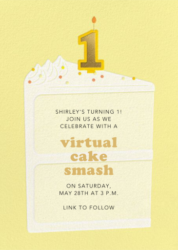 Gold Candle - First Birthday Invitation by Paperless Post