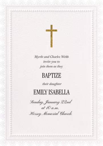 Lace Border - Baptism & Christening Invitation by Paperless Post