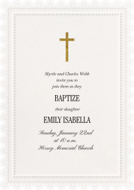 Lace Border - Baptism & Christening Invitation by Paperless Post