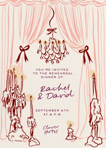 Waxy Candle Drops - Rehearsal Dinner Invitation by Pulp Templates Co.