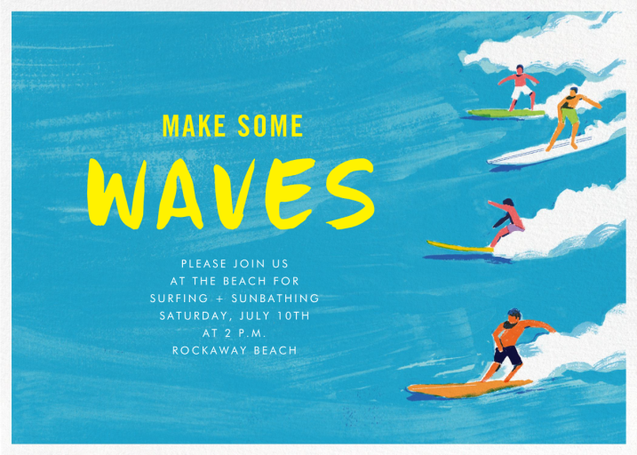 Make Some Waves - Beach Party Invitation by Paperless Post