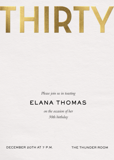 Golden Age - 30th Birthday Invitation by Paperless Post