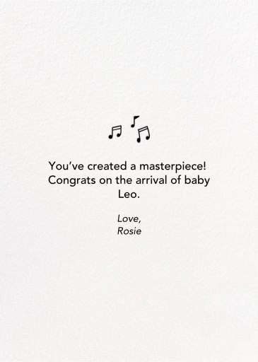 Jazzed For You - New Baby Card by Hello!Lucky - Back