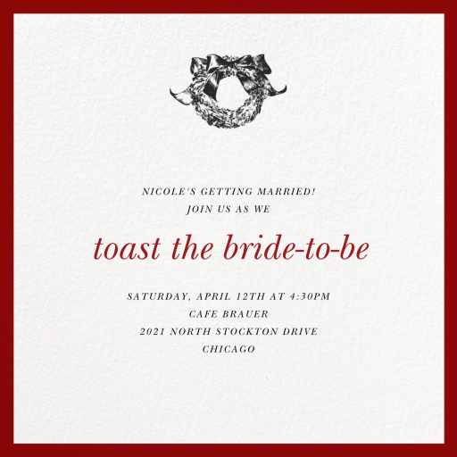 Red Square Border - Bridal Shower Invitation by Paperless Post